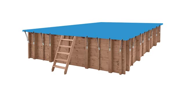 Winterzeil PVC voor houten luxe zwembad rechthoekig